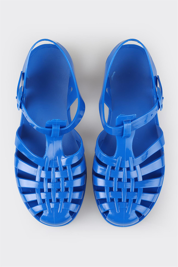 Mavi kadın düz sandalet - Elle Shoes