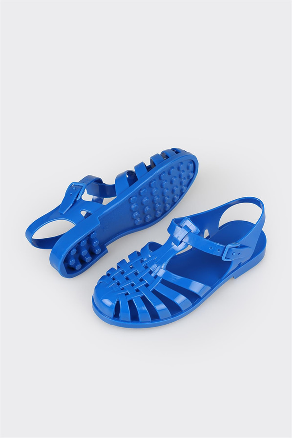 Mavi kadın düz sandalet - Elle Shoes