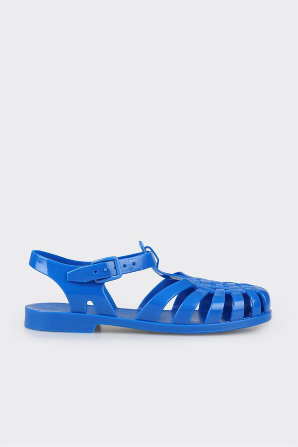 Mavi kadın düz sandalet - Elle Shoes