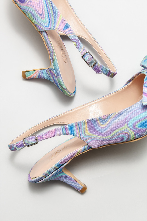 Mavi topuklu kadın ayakkabı - Elle Shoes