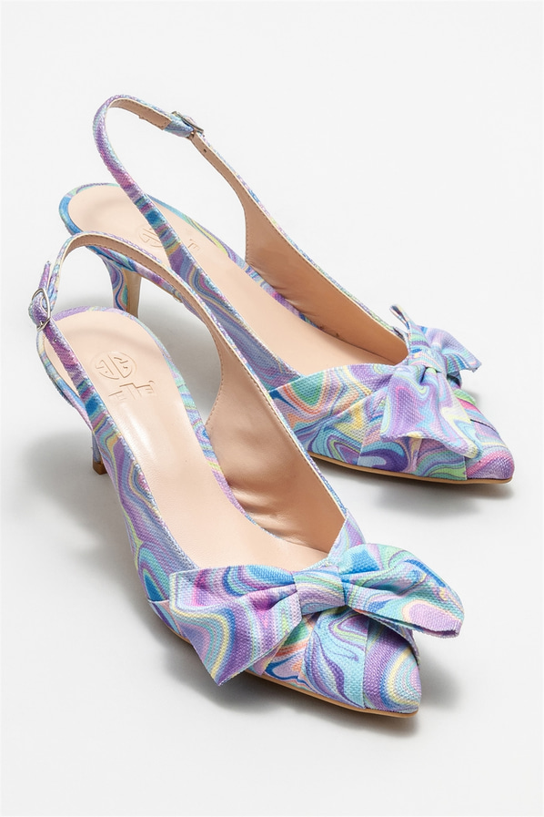 Mavi topuklu kadın ayakkabı - Elle Shoes