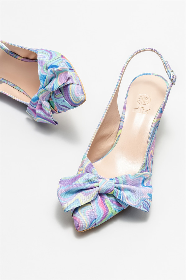 Mavi topuklu kadın ayakkabı - Elle Shoes