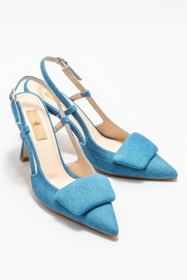 Mavi topuklu kadın ayakkabı - Elle Shoes