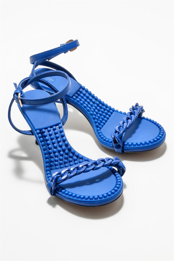 Mavi topuklu kadın sandalet - Elle Shoes