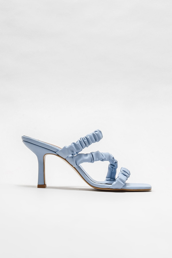 Mavi topuklu kadın terlik - Elle Shoes