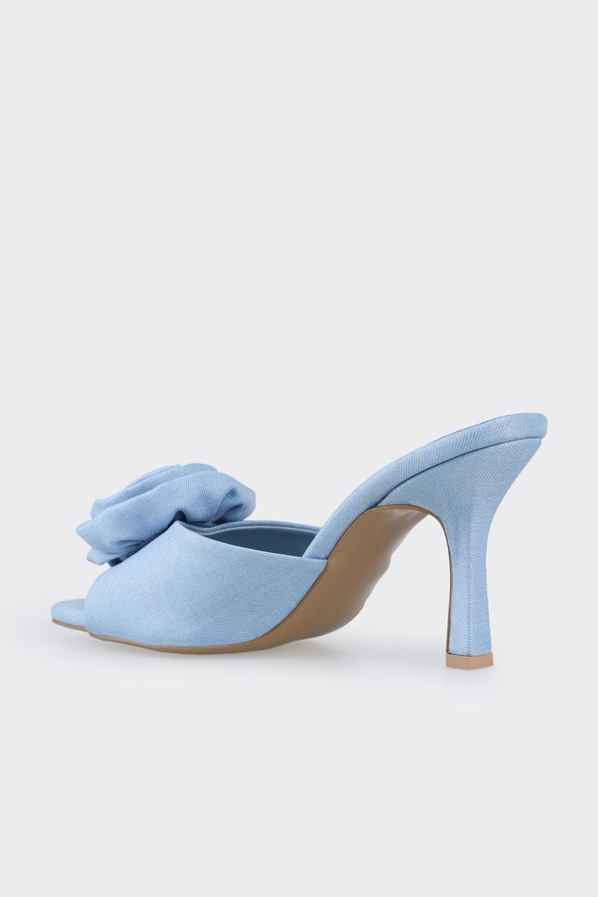 Mavi topuklu kadın terlik - Elle Shoes