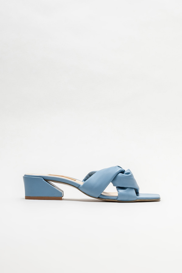 Mavi topuklu kadın terlik - Elle Shoes