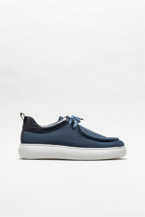Mavi deri erkek günlük ayakkabı, günlük kullanım için - Elle Shoes