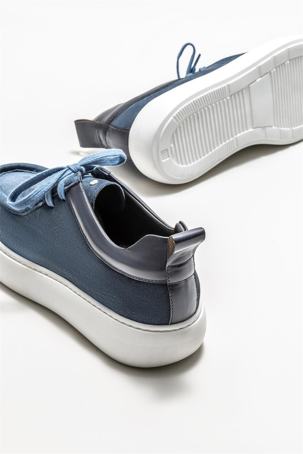 Mavi deri erkek günlük ayakkabı, günlük kullanım için - Elle Shoes