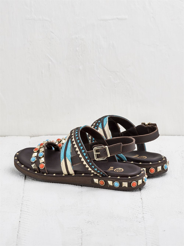 Kahve kadın sandalet - Elle Shoes