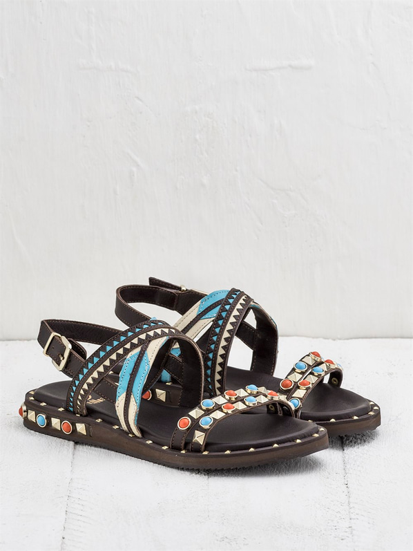 Kahve kadın sandalet - Elle Shoes