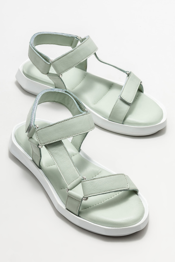 Deri kadın sandalet - Elle Shoes