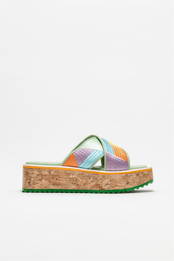 Deri kadın düz terlik - Elle Shoes