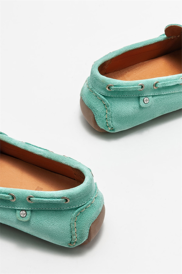 Mint yeşili deri erkek günlük ayakkabı, günlük kullanım için - Elle Shoes