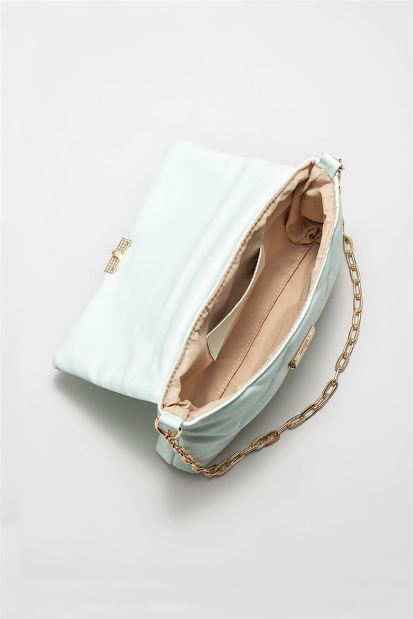 Mint yeşili kadın omuz çantası - Elle Shoes