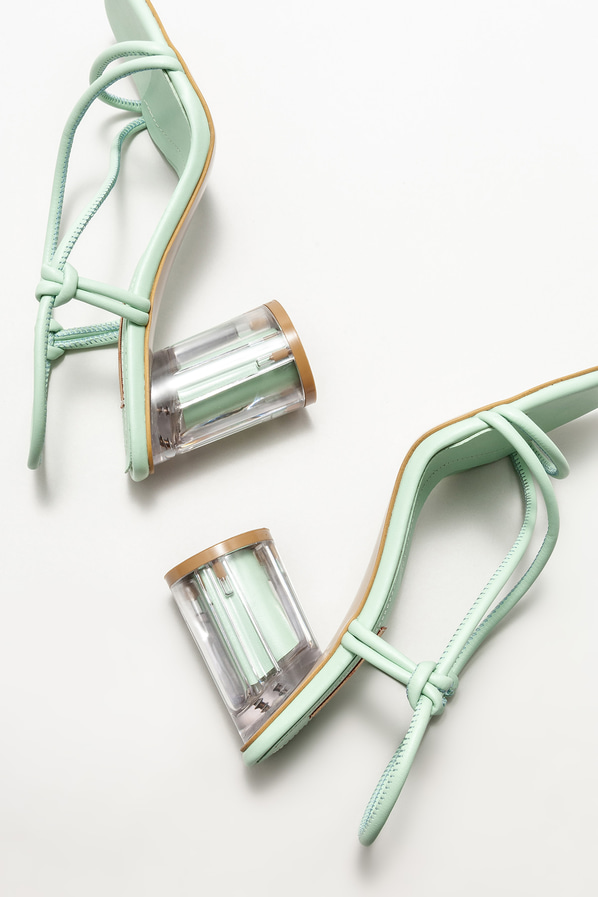 Mint yeşili topuklu kadın sandalet - Elle Shoes