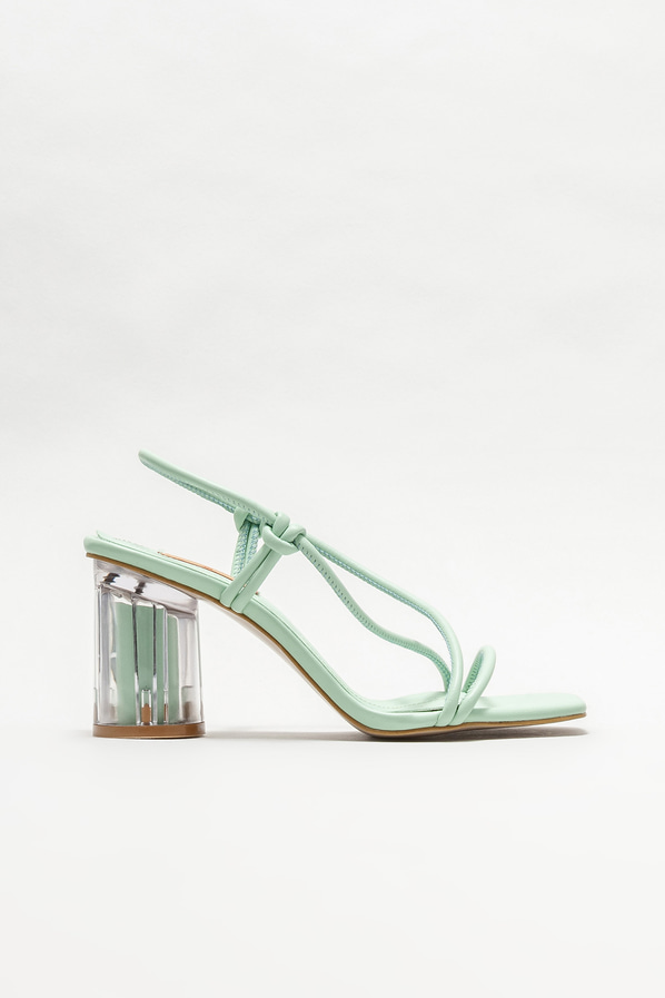 Mint yeşili topuklu kadın sandalet - Elle Shoes