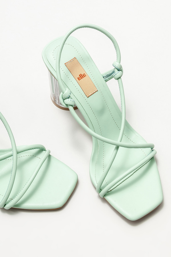 Mint yeşili topuklu kadın sandalet - Elle Shoes
