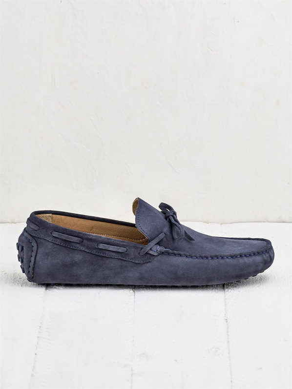 Lacivert deri erkek loafer - Elle Shoes