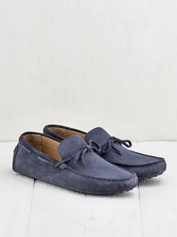 Lacivert deri erkek loafer - Elle Shoes