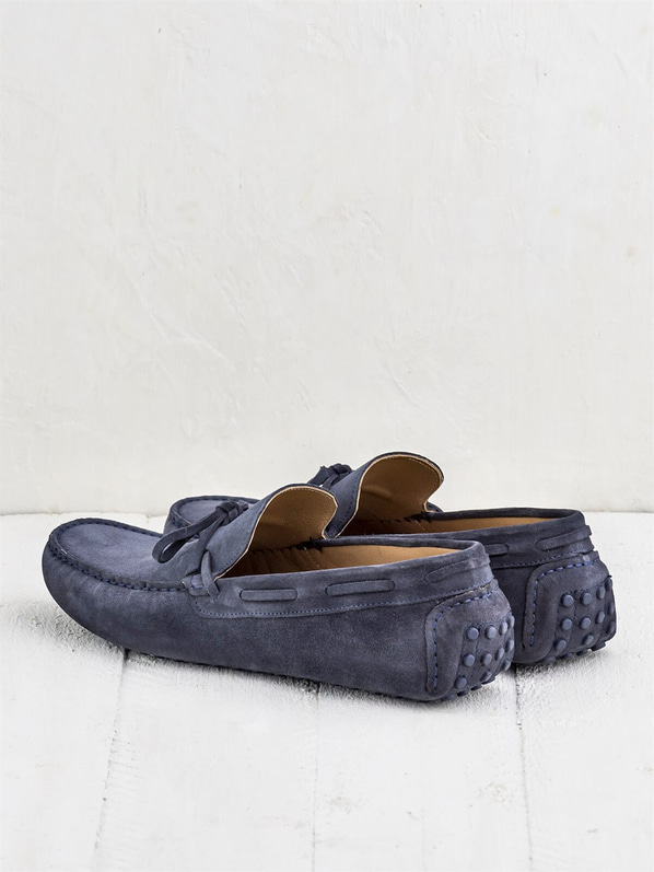 Lacivert deri erkek loafer - Elle Shoes