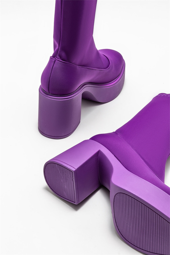 Mor topuklu kadın bot - Elle Shoes