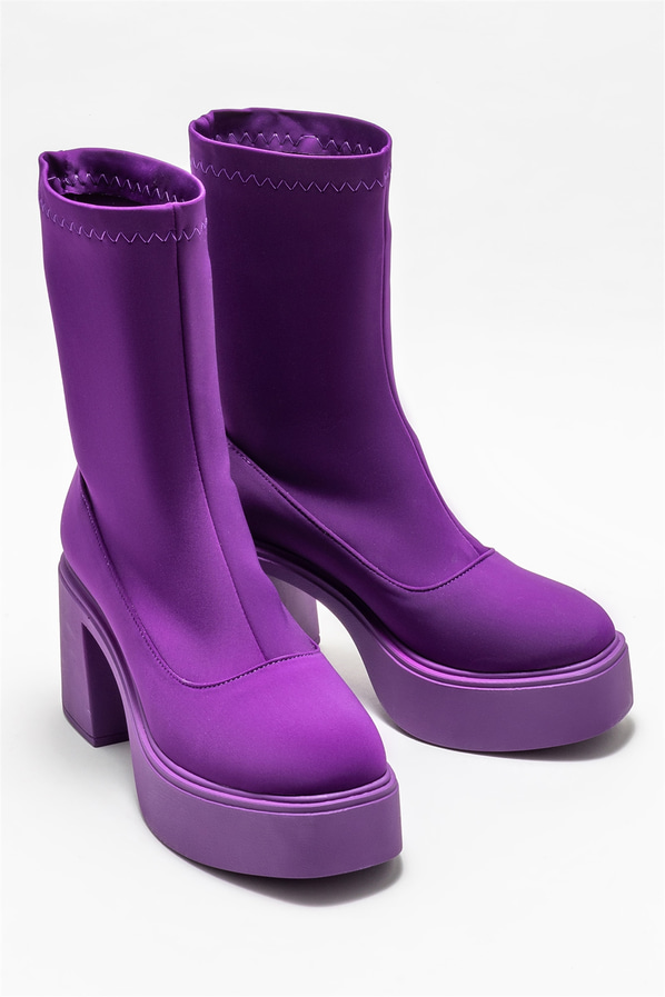Mor topuklu kadın bot - Elle Shoes