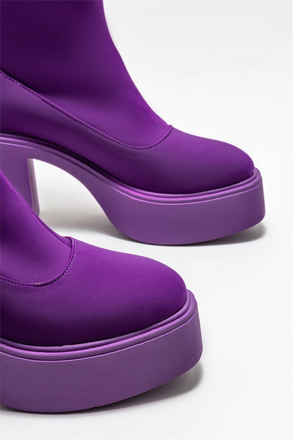 Mor topuklu kadın bot - Elle Shoes