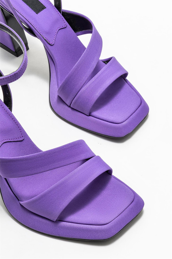 Mor topuklu kadın sandalet - Elle Shoes