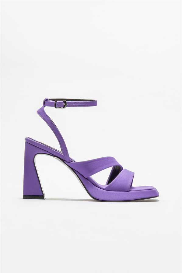 Mor topuklu kadın sandalet - Elle Shoes