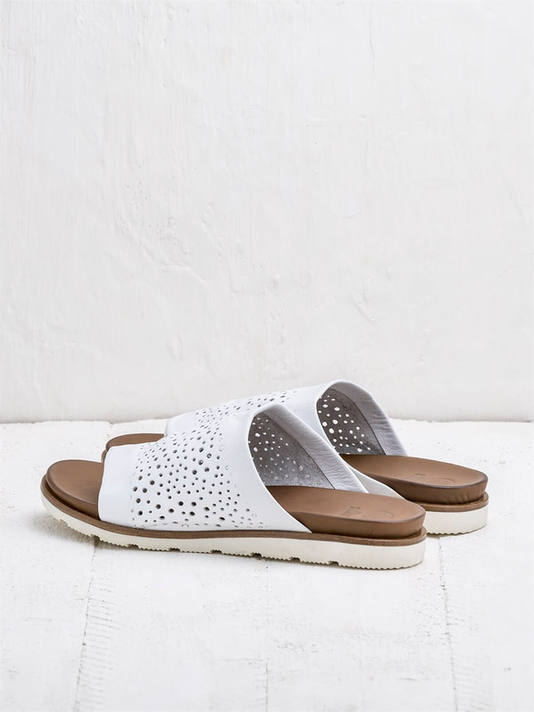 Beyaz kadın terlik - Elle Shoes