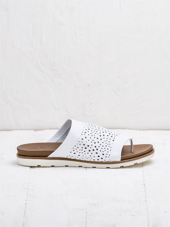 Beyaz kadın terlik - Elle Shoes