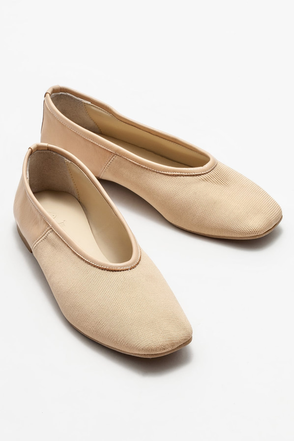 Naturel deri kadın babet - Elle Shoes