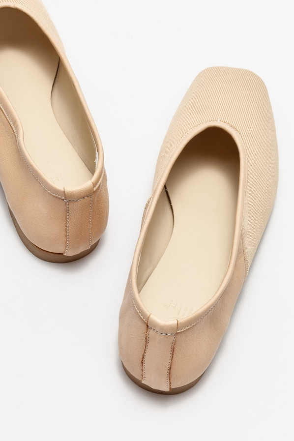 Naturel deri kadın babet - Elle Shoes