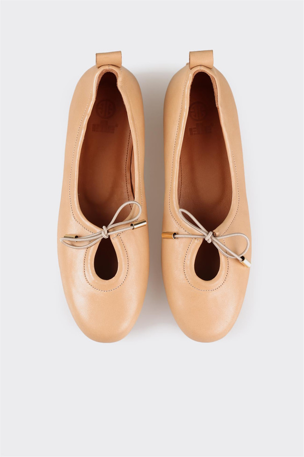 Naturel deri kadın babet - Elle Shoes