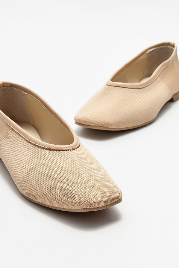 Naturel deri kadın babet - Elle Shoes