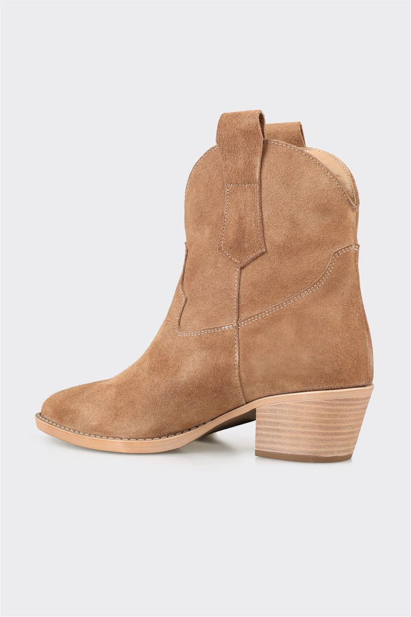 Naturel deri kadın bot - Elle Shoes