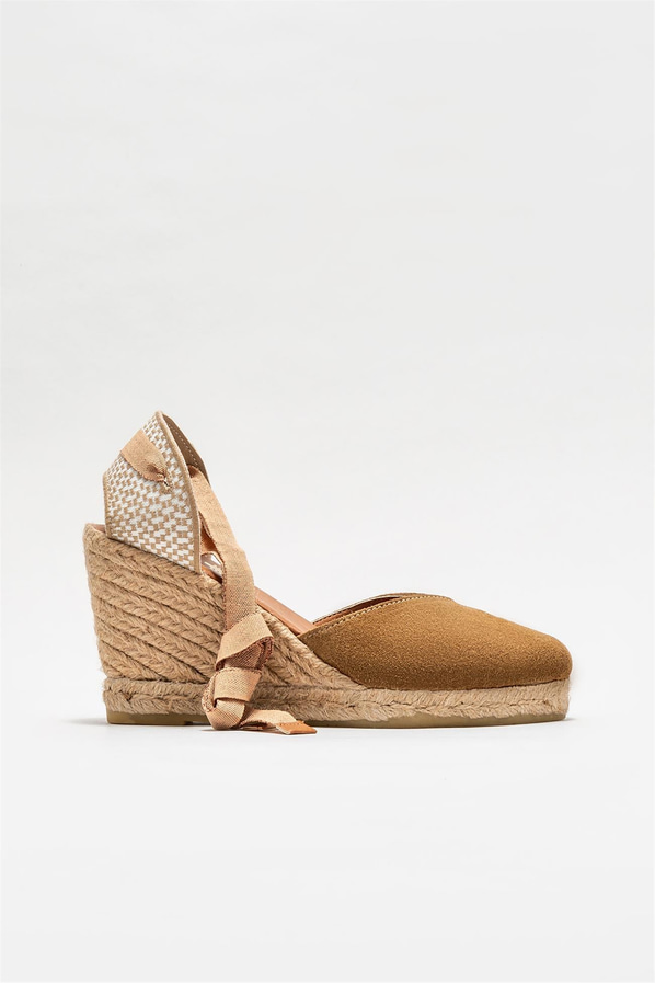 Naturel deri kadın espadril - Elle Shoes