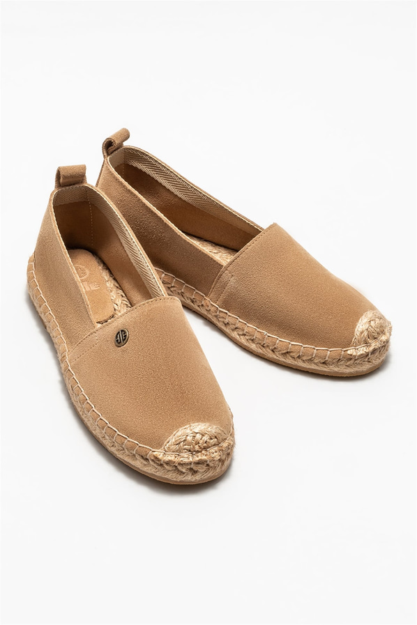 Naturel deri kadın espadril, rahat kullanım için - Elle Shoes