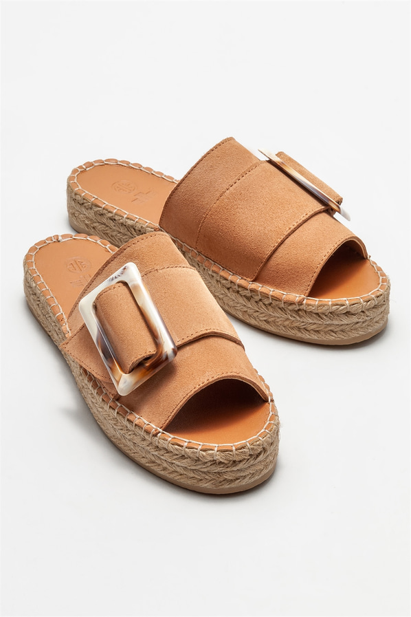 Naturel Deri Kadın Espadril