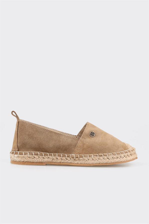 Naturel deri kadın espadril, rahat kullanım için - Elle Shoes
