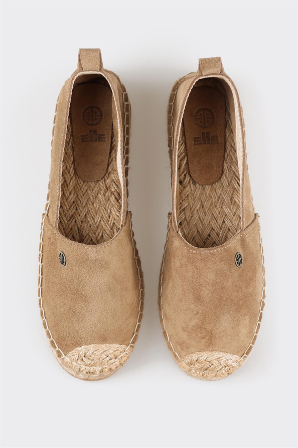 Naturel deri kadın espadril, rahat kullanım için - Elle Shoes