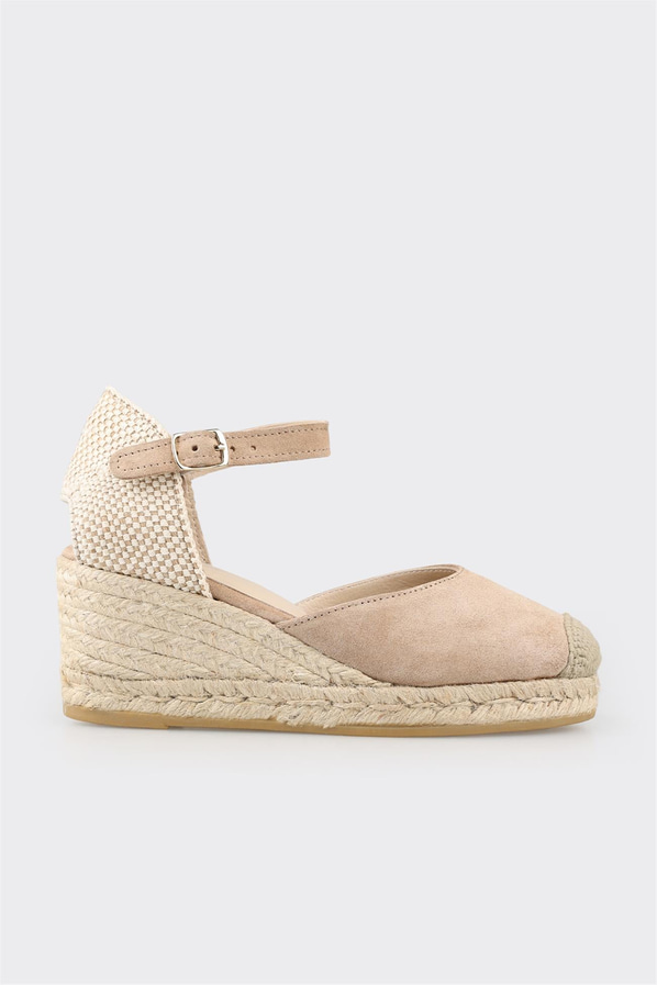 Naturel deri kadın espadril - Elle Shoes