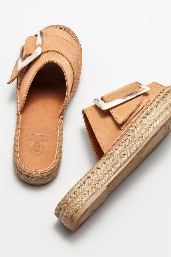 Naturel Deri Kadın Espadril