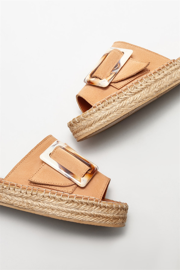 Naturel Deri Kadın Espadril
