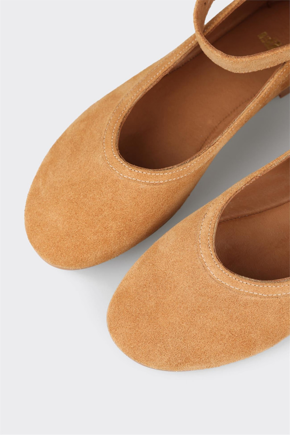 Naturel deri kadın babet, günlük kullanım için - Elle Shoes