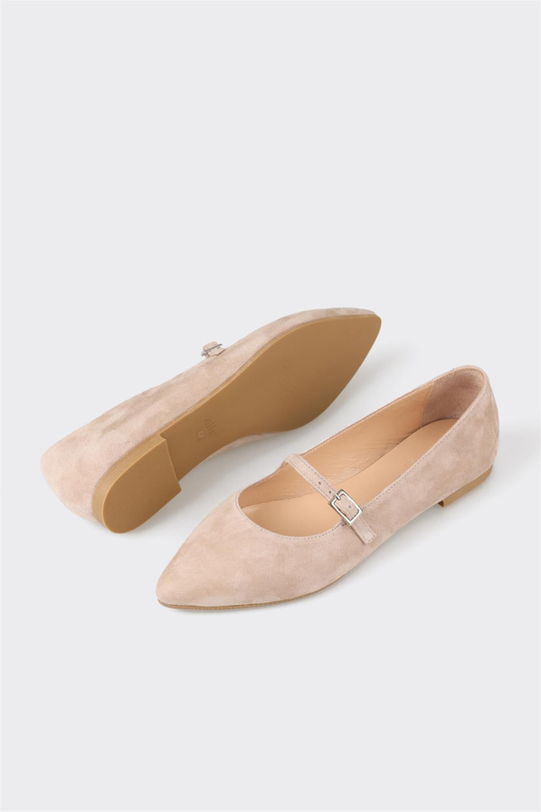 Naturel deri kadın babet, günlük kullanım için - Elle Shoes