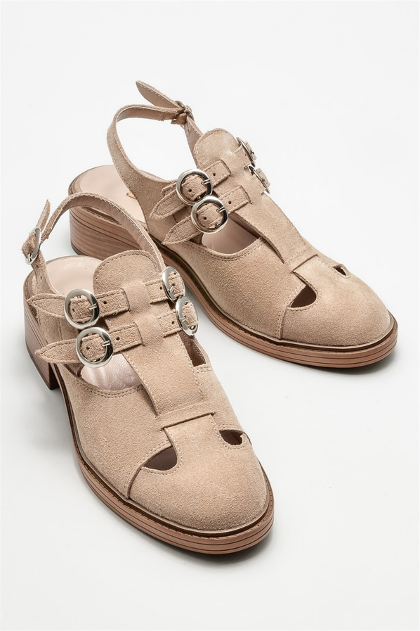 Naturel deri kadın günlük ayakkabı, günlük kullanım için - Elle Shoes