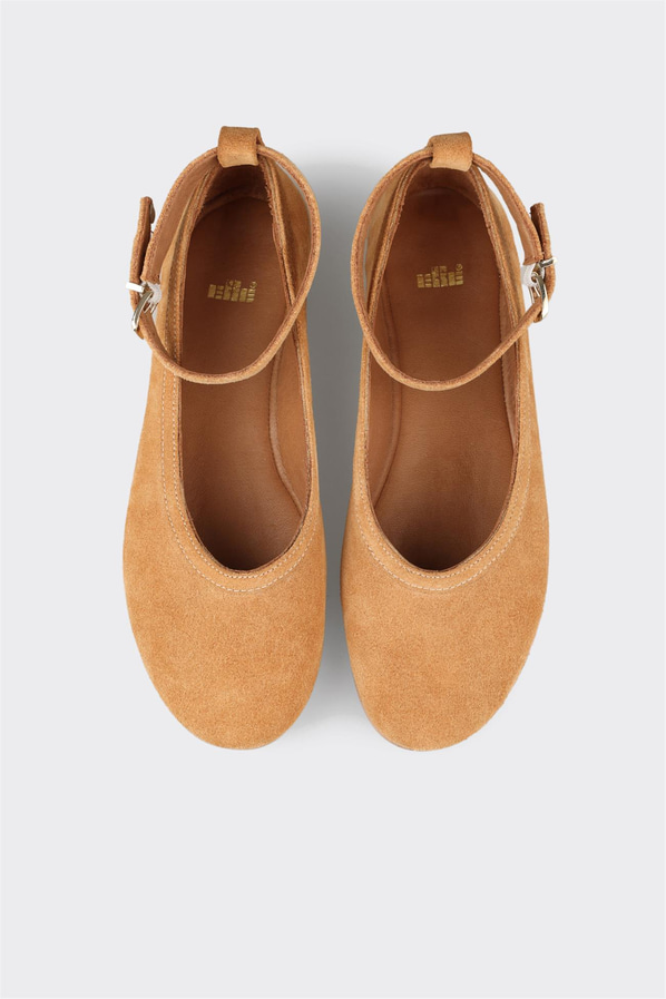Naturel deri kadın babet, günlük kullanım için - Elle Shoes