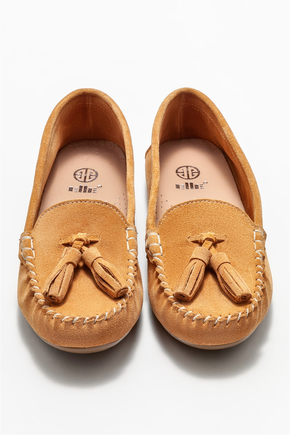 Naturel deri kadın günlük ayakkabı, günlük kullanım için - Elle Shoes
